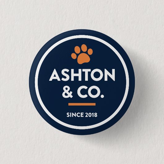 Ashton & Co. K9 Academy 2c Paw Dark Button (Vorderseite)