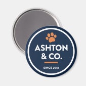Ashton & Co. K9 Academy 2c Paw Dark Magnet (Vorderseite/Rückseite)