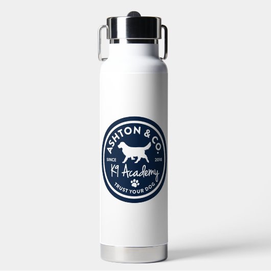Ashton & Co. K9 Academy White Water Flasche (Vorderseite)