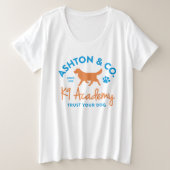 Ashton & Co. K9 Academy Women's 2c Logo White Große Größe T-Shirt (Design vorne)