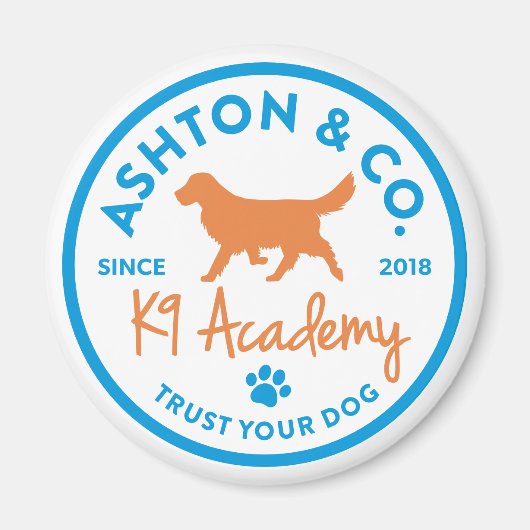 Ashton & Co. K9 Akademie-2c-Logo Magnet (Vorne)