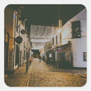 Ashton Lane, Glasgow, Schottland Quadratischer Aufkleber