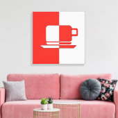 Ashton Red and White Cup Canvas Print Leinwanddruck (Insitu (Wohnzimmer))