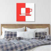 Ashton Red and White Cup Canvas Print Leinwanddruck (Insitu (Schlafzimmer))