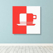 Ashton Red and White Cup Canvas Print Leinwanddruck (Insitu (Holzboden))