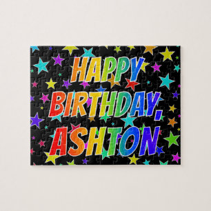"ASHTON" Vorname, Spaß "GLÜCKLICHER BIRTHTAG" Puzzle