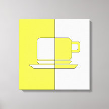 Ashton Yellow and White Cup Canvas Print