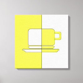 Ashton Yellow and White Cup Canvas Print Leinwanddruck