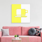 Ashton Yellow and White Cup Canvas Print Leinwanddruck (Insitu (Wohnzimmer))