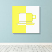 Ashton Yellow and White Cup Canvas Print Leinwanddruck (Insitu (Holzboden))