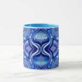 ASHTON ~ Zany 3D Fraktal ~ Shades of Blue Tasse (Zentrum)