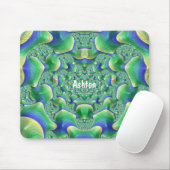 ASHTON ~ Zany Green, Yellow and Blue Mousepad (Mit Mouse)