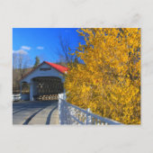 Ashuelot Covered Bridge Forsythia Postkarte (Vorderseite)