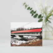 Ashuelot Covered Bridge im Winter Postkarte (Stehend Vorderseite)