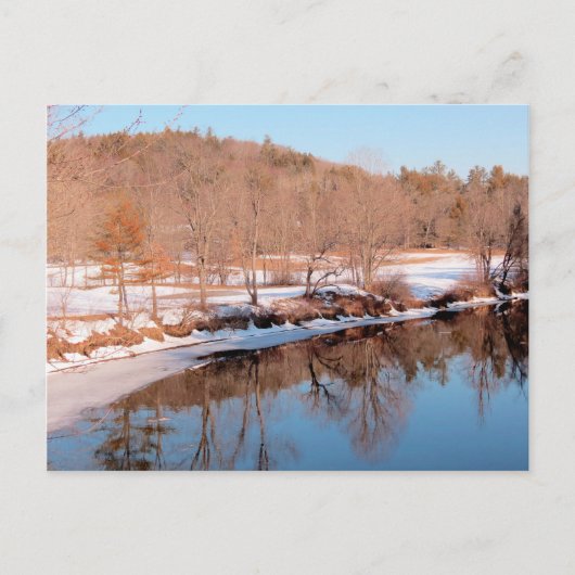 Ashuelot River Reflections im Februar Postkarte (Vorderseite)