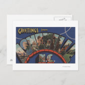 Ashville, North Carolina - Große Briefszenen Postkarte (Vorne/Hinten)