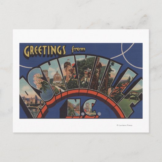 Ashville, North Carolina - Große Briefszenen Postkarte (Vorderseite)