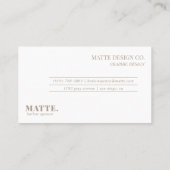 Ashwood | Modernes Elegantes Minimalistisches Beru Visitenkarte (Rückseite)