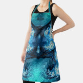 ASIA ~ ABSTRAKTES FRAKTAL Blue Aqua Schürze (InSitu)
