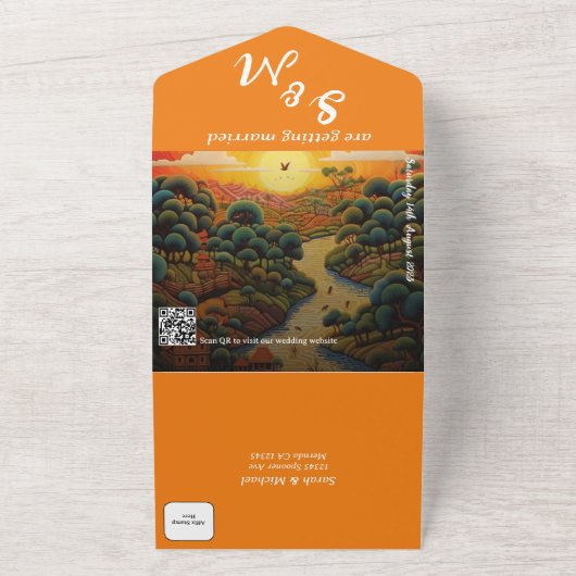 Asia Destination UAWG All-In-One Hochzeit All In One Einladung (Außenbereich)