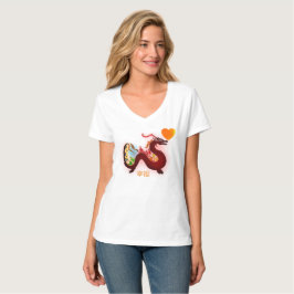 asia dragon color luck balances heart T-Shirt