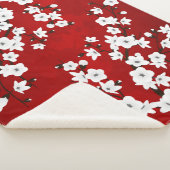 Asia Floral White Cherry Blossom Red Sherpadecke (3/4)