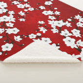 Asia Floral White Cherry Blossom Red Sherpadecke (3/4)
