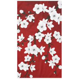 Asia Floral White Cherry Blossom Red Tischdecke