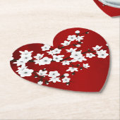 Asia Floral White Cherry Blossom Red Untersetzer (angewinkelt)