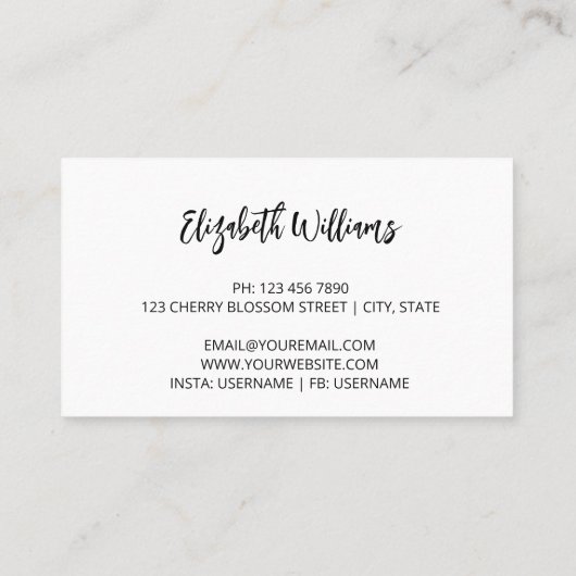 Asia Floral White Cherry Blossom Red Visitenkarte (Rückseite)