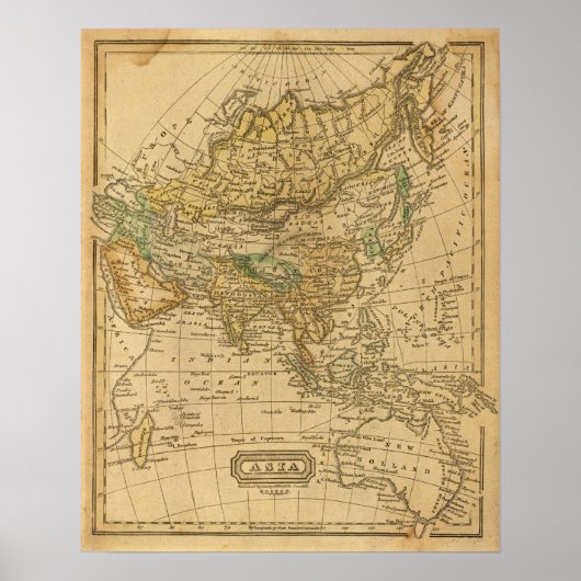 Asia  Map by Worcester Poster (Vorne)