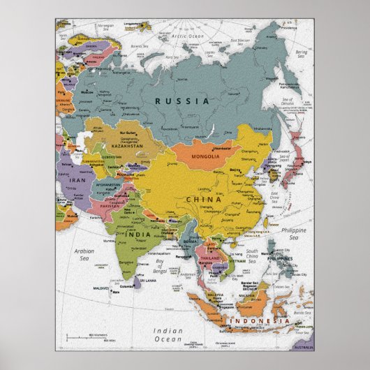 Asia Map Poster (Vorne)