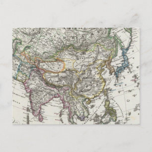 Asia Map von Stieler Postkarte