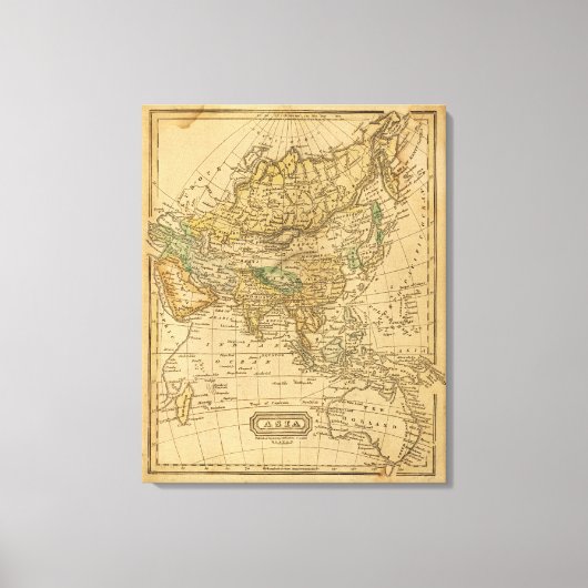 Asia Map von Worcester Leinwanddruck (Vorderseite)