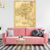 Asia Map von Worcester Leinwanddruck (Insitu (Wohnzimmer))