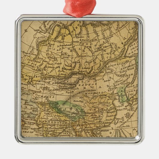 Asia Map von Worcester Silbernes Ornament (Vorne)