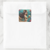 Asia - Mermaid Series Art Collection Quadratischer Aufkleber (Tasche)