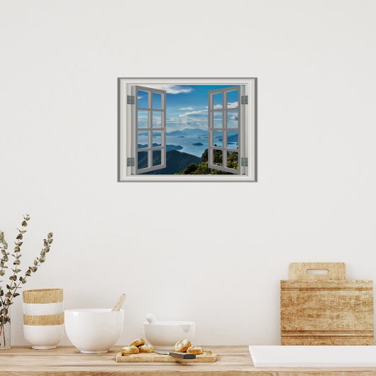 Asia Mountains Phantastisch View Fab Ocean Poster (Küche)