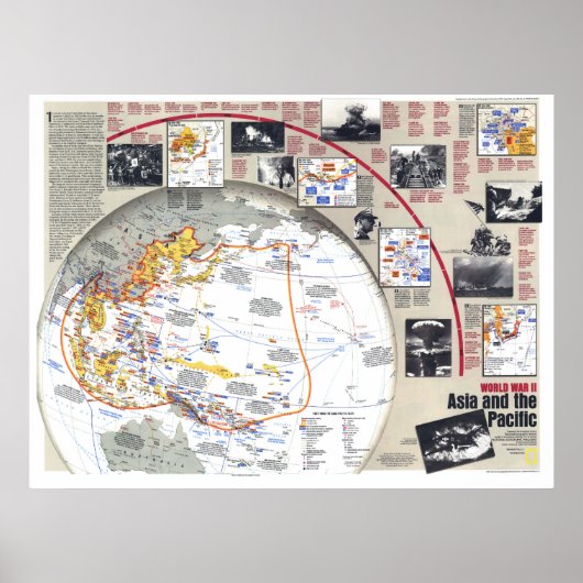 "Asia Pacific: 1937/45 - Zweiter Weltkrieg KARTE… Poster (Vorne)