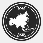 Asia Runder Aufkleber (Vorderseite)