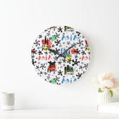 Asia | Symbols Pattern Große Wanduhr (Zuhause)