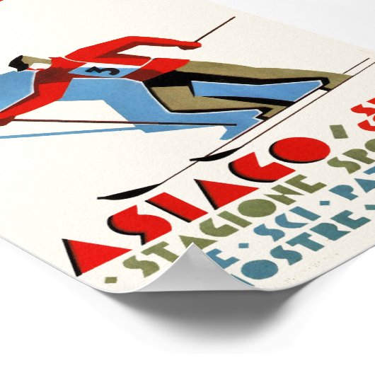 Asiago Italien Vintages Skireisepaket Poster (Ecke)