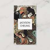 Asian Art Japanese Samurai Warrior Slays Serpent Visitenkarte (Vorderseite)