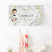 Asian Baby Boy Baptisse Christening Gold Banner (Insitu)