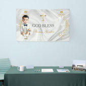 Asian Baby Boy Baptisse Christening Gold Banner (Messeveranstaltung)