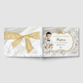 Asian Baby Boy Taufe Christening White & Gold Gästebuch (Voll)