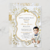 Asian Baby Boy Taufe Kommunionisation Christening Einladung (Vorne/Hinten)
