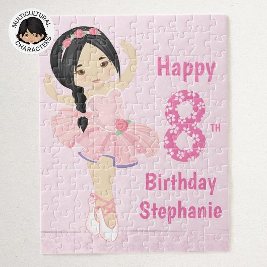 Asian Ballerina Happy Birthday Puzzle