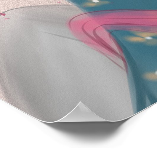 Asian Beauty Illustration Print Poster (Ecke)