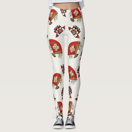 Asian Bird Deko Leggings (Vorderseite)